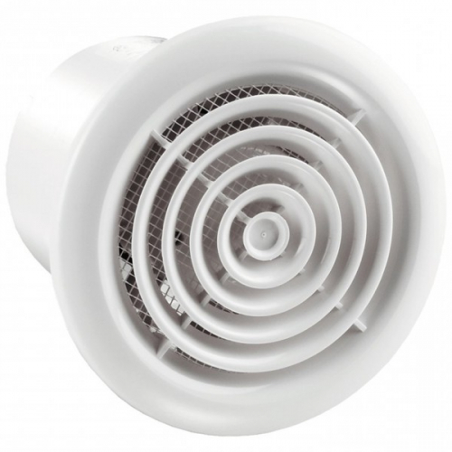 Vents   вентилятор вытяжной осевой накладной 125мм вентс 125пф белый, для круглых проемов, vents